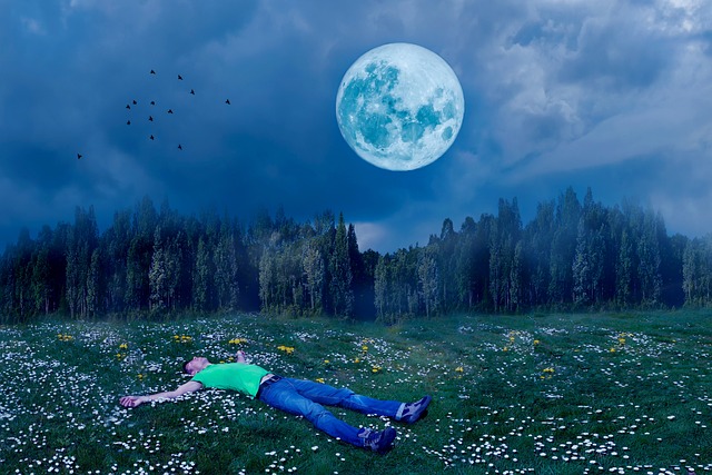 Moon Sleeping Man from Pixabay